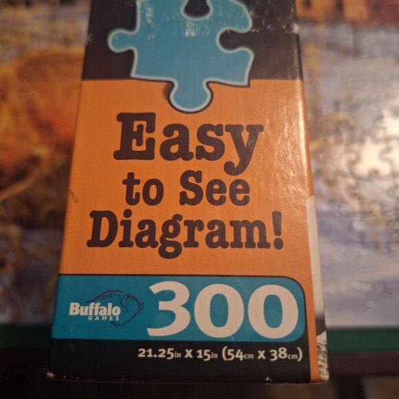 Buffalo Fox Jigsaw Puzzle 300 Pieces Hiding Place Poster Snow Barn Country Red - Picture 5 of 9